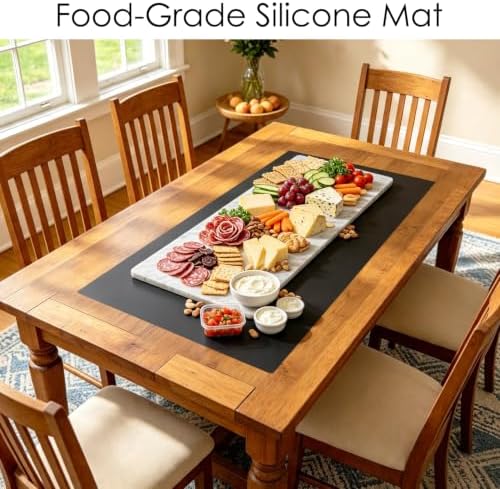 Extra Large Silicone Mat for Kitchen Counter 36" x 24" Silicone Table Mat for Resin Workbench Mat Heat Resistant Mat Coffee Bar Mat, Black