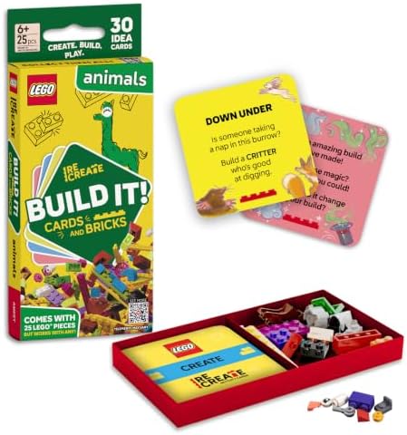 LEGO Recreate Activity Cards – Animals | Creative Building Game with 30+ Activity Cards & 25 LEGO Elements | Ages 6+