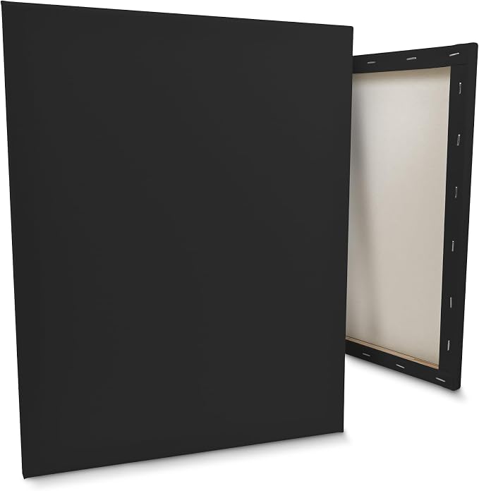 ArtSkills Black Canvas, Stretched Canvases for Painting, Supplies for Artists, 12x16, 2-Pack