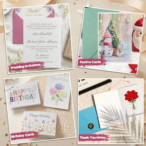 KOVIEDE 60 Pack Foldable Blank Watercolor Cards with Envelopes 4" x 6"