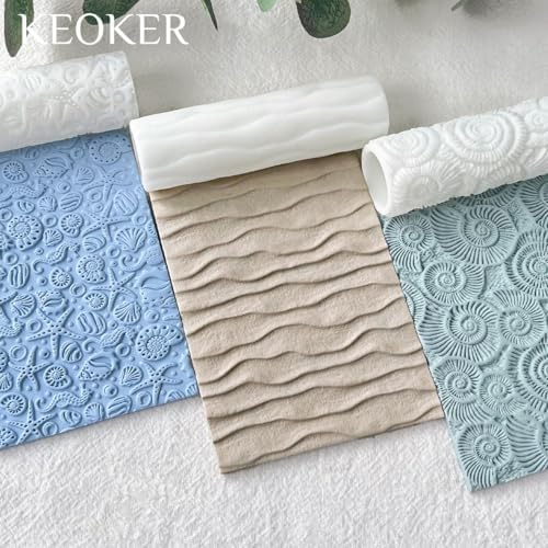 Keoker Starfish Texture Roller for Polymer Clay, Summer 1pc Polymer Clay Texture Roller