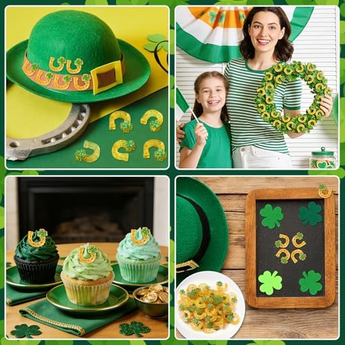 60Pcs Mini Resin Horseshoe Charms for St. Patrick's Day DIY Crafts