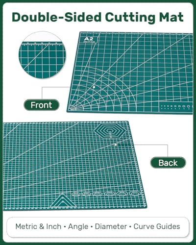 Self Healing Cutting Mat, 17" x 23", Double-Sided Rotary Cutting Mat for Sewing, Quilting, Scrapbooking & Craft, Large Craft Cutting Board for Hobby Use(A2)