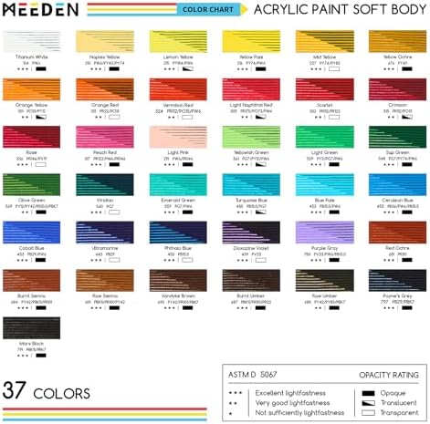 MEEDEN Mid Yellow Acrylic Paint: Matte Finish 250ml/8.45oz Soft Body