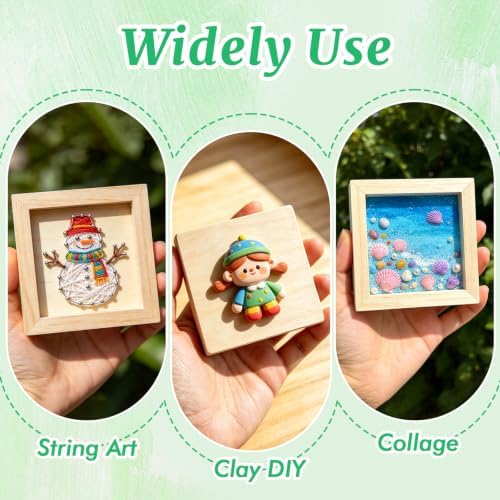 ESRICH 4x4 Inch Wood Panels, 9 Pack Square Craft Wood Canvas Boards, Blank Unfinished Wooden Art Board for DIY Art Creations Such as Painting, Acrylic Pouring, Resin, Burning, Collage, etc.