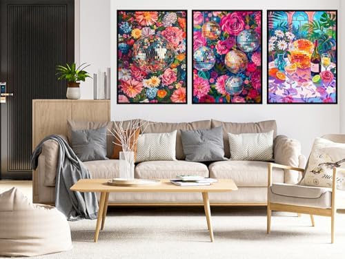 Benjenes 3Pack Diamond Painting Kit for Adults – Disco Ball Design Art Set
