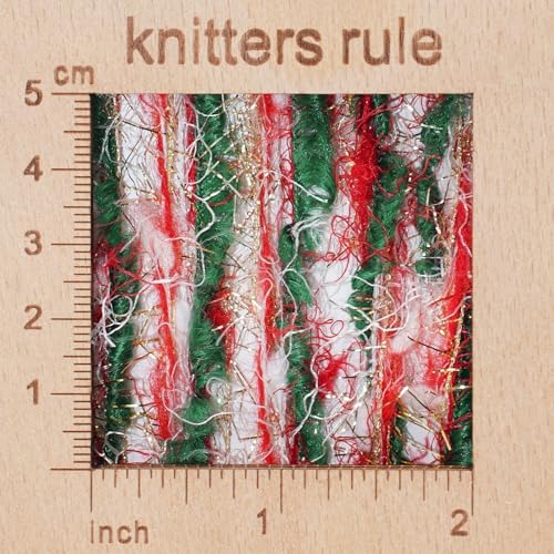 Christmas Yarn for Crocheting Knitting, Crafts DIY Yarns, Set of 3 Rolls (Christmas Red & Green)