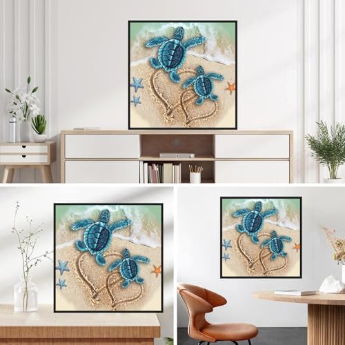 Lophomie Diamond Art Kits for Adults, 5D Sea Turtle Diamond Painting Kits
