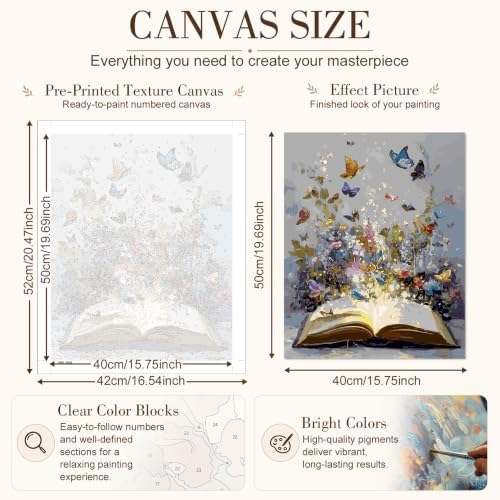 TELMOXA Books Paint by Numbers Kit for Adults, 16x20 in
