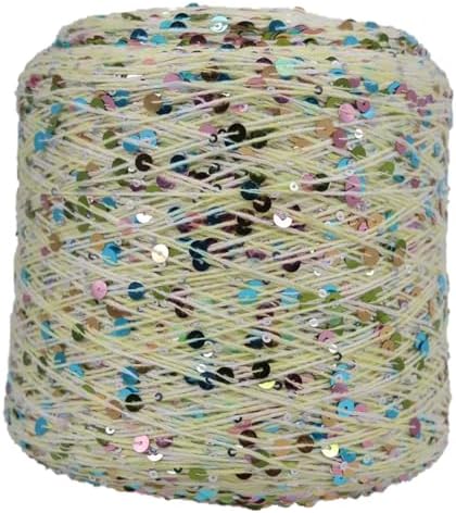 ECYC Ltd 153 Yards Cotton Sequin Yarn, Sparkle Sequin Thread for Knitting & Crocheting, DIY Craft Projects