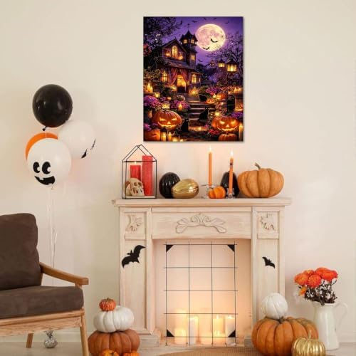 WULINHUAFA Paint by Numbers Adults Beginner Castle 16x20 Inch | Adult Paint by Number Kits Halloween, DIY Acrylic Oil Easy Painting by Numbers for Gifts Home Wall Decor Without Frame