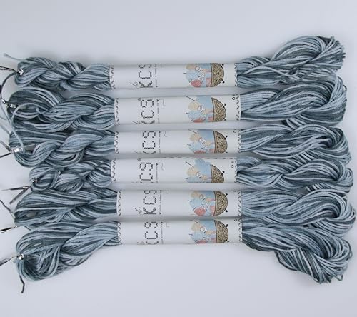 KCS Big skeins of 25 Meters Size 25 Color Variegated Cross Stitch Stranded Threads,6 skeins,53