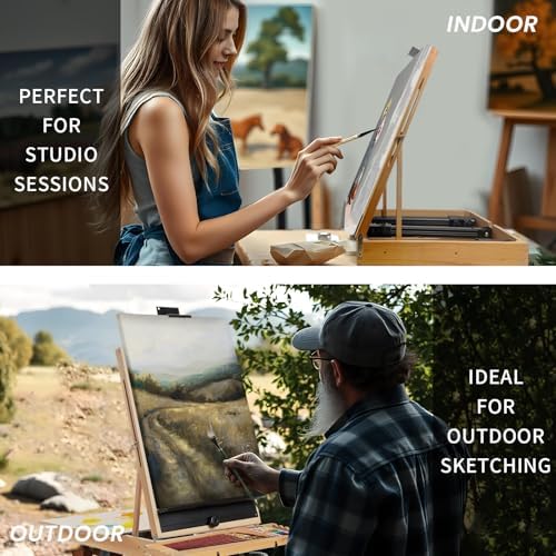 Falling in Art Large French Style Easel, Portable Field & Studio Sketchbox