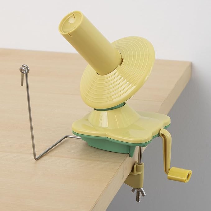 Knit Picks Yarn Ball Winder for Knitting and Crocheting (Yellow) | Manual ball winder that winds up to 100g or 3.5 ounces of yarn into a cake
