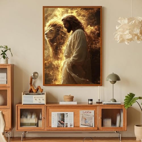 Jesus Paint by Numbers Kit for Adults Framed Canvas 12X16 in, Frameworkless