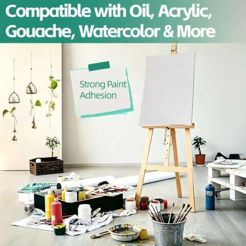 35.43in ×19.69ft Double Primed Cotton Canvas,Large Canvas Roll for Painting
