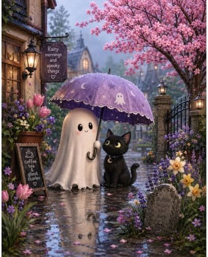 Halloween Paint by Numbers Kit for Adults,Ghost Adult Paint by Number 16x20 | DIY Paint by Numbers for Adults, Halloween Wall Decor Gifts, DIY Acrylic Oil Painting Pre Drawn Canvas Stress Relief