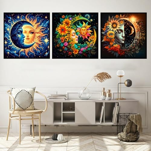 Axquilon 3 Packs Framed Paint by Numbers Kit for Adults 8x8in