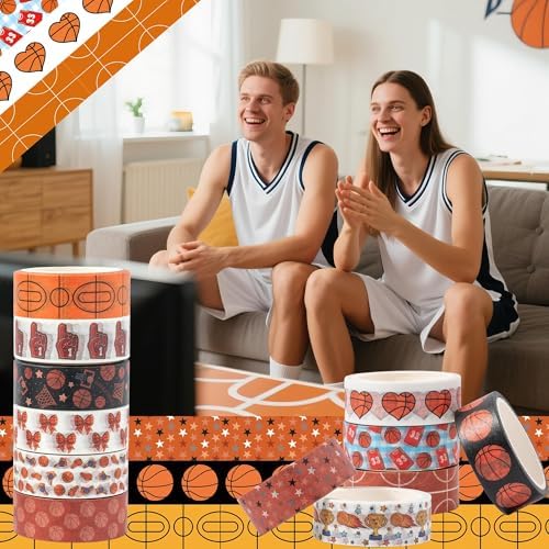 12Rolls Sports Theme Premium Acid Free Repositionable Washi Tape