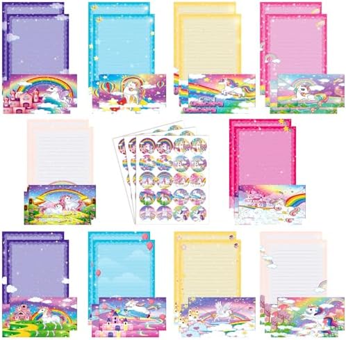 TaoBary 160 Pcs Unicorn Stationary Letter and Envelopes Set