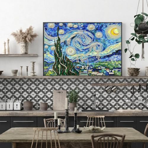 Pearl Art Kits for Adults,Starry Night Pearl Diamond Painting Kits,Wall Art