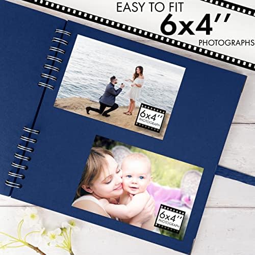 Bstorify 10 x 10 Inches Scrapbook Album 70 Pages Blue | Hardcover with Thick 200 GSM Kraft Paper, Ideal for Your Scrapbooking Albums, Art & Craft Projects (Blue, 10 x 10 Inch)