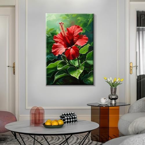 ATDMS Paint by Numbers kit for Adults with Frame Flowers Paint by Numbers with Easel DIY Adult Paint by Number Kits on Canvas Oil Painting Kits for Gift Home Wall Decor 8x12 Inch