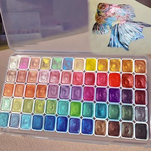 Forestry Shifting Watercolor Painting Set，60 Colors Watercolor Painting Set，Metallic Watercolors，Glitter Watercolor Paint For Children Adults Art Paint (60 colors 1ml （1* Pen）)