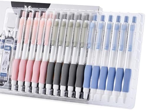 MozArt Cute Mechanical Pencil Set 0.7mm 16PCS Pastel Aesthetic Girls
