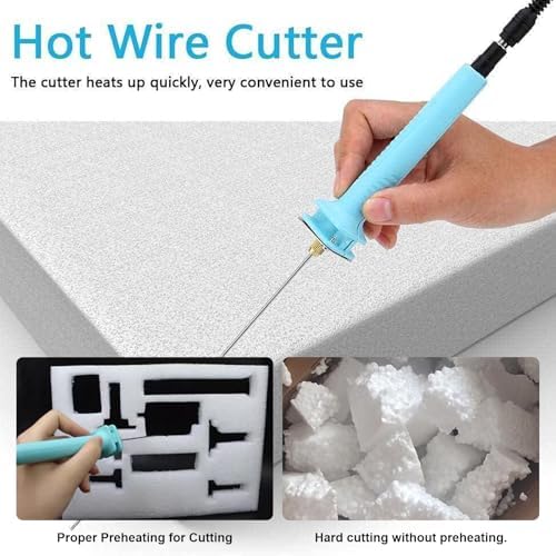 Foam Cutter Electric Hot Wire Cutter Pen 10CM Foam Board Cutting with Stand 18W Hot Knife Styrofoam Cutting Pen with Adaptor Foam Cutting Tool for White Safe Styrofoam,Arts,Handcraft