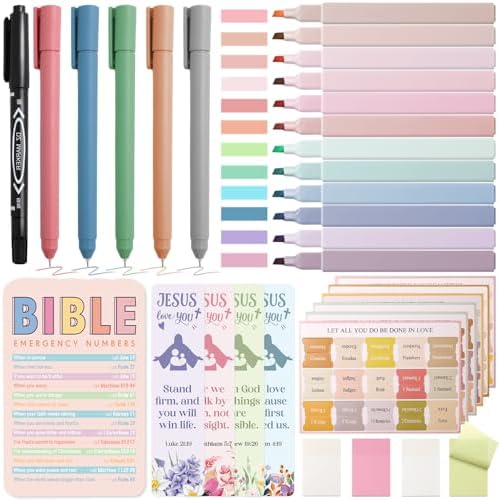 XKDOUS Bible Study Supplies Journaling Kit, Bible Highlighters, Morandi
