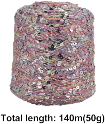 ECYC Ltd Cotton Sequin Yarn, Sparkle Sequin Thread Yarn for Knitting and Crocheting, DIY Craft Projects