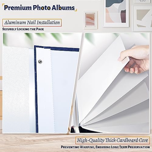 Artfeel Photo Album Self Adhesive Scrapbook,120 Pages Large Photo Book for 4x6,5x7,8x10 Pictures,DIY Album for Baby Wedding Family Travel Birthday,with Metallic Pen and Scraper