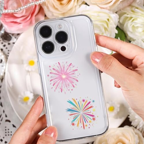 50Pcs Firework for Scrapbooking,Self-Adhesive Transparent Stickers Scrapbook Supplies Journaling Supplies for Adult Card Making Letters DIY Water Bottle Cards Decoration