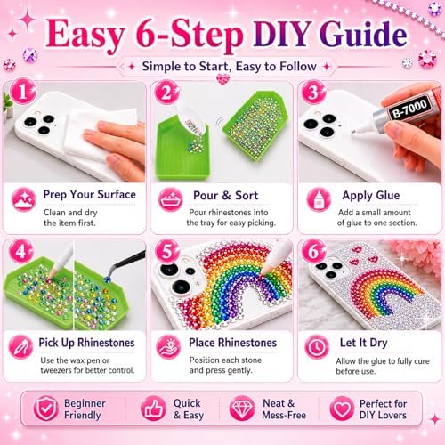 Lizuart Bedazzling Kit, 30000 Pcs Bedazzler Kit with Rhinestones and Tools