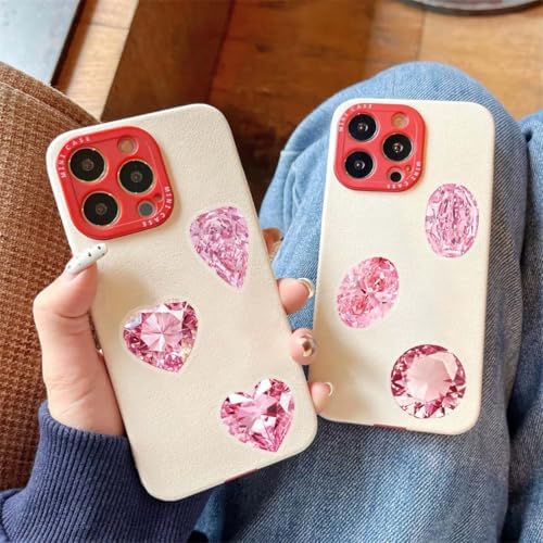 50 Pcs Pink Diamond Stickers Waterproof Aesthetic for Scrapbooking