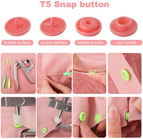 Cenoz Plastic Snaps for Fabric with Pliers Tool, 460 Sets 24 Colors