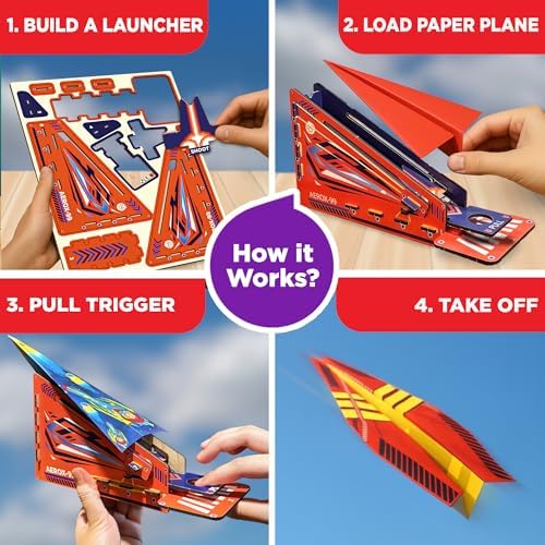 Doctor Jupiter Paper Airplane Launcher Kit for Kids Ages 6+, Birthday Gifts