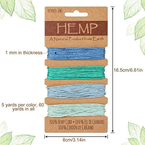 16 Colors Thread Cord for Jewelry Making Hemp Cotton String, Colorful