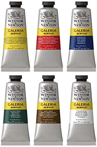 Winsor & Newton Galeria Acrylic Paint, 6 x 60ml (2--oz) Tube Paint Set