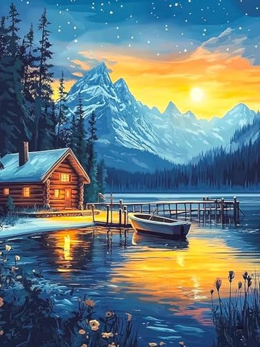 Diamond Art Kits for Adults & Beginners, Snow Mountain Diamond Painting Kit