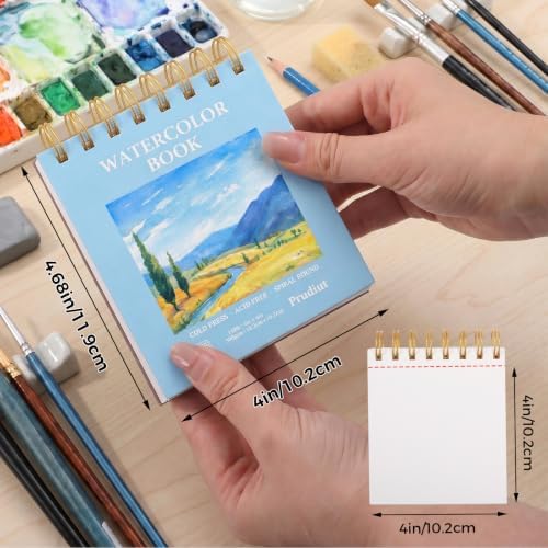 4x4 Inch Watercolor Paper Pad, 35 Sheets, 140 Lb Cold Press, Spiral