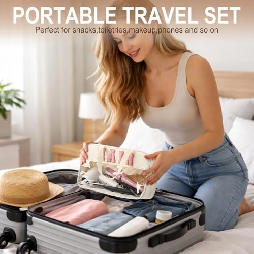 Pinkunn Hair Tool Travel Bag Tools Large Travel Case, Cream White