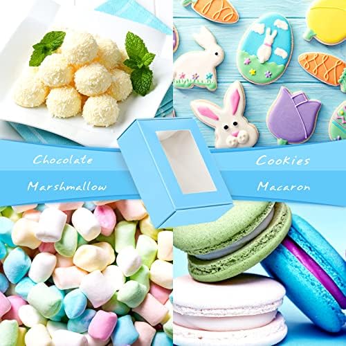 Zonon 30 Pcs Mini Kraft Soap Boxes with Window Homemade,Blue