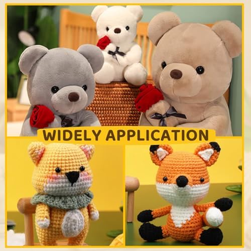 400Pcs Safety Eyes for Crochet Eyes Amigurumi， 8mm Safety Eyes for Stuffed Animals, 200pcs Washers whth 200pcs Plastic Craft Eyes for Crocheting Doll Eyes Making