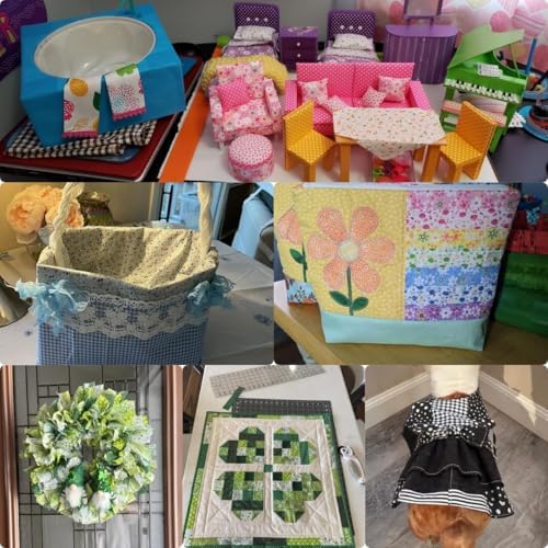 Cotton Fabric DIY Making Supplies Quilting Patchwork Fabric Fat Quarter Bundles DIY for Quilting Cotton Patchwork Cushions (Peony, 9.8" x 9.8")