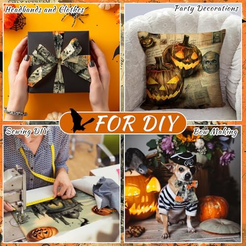 HunnmingRe 20 Pcs 10''x10'' Vintage Halloween Quilting Fabric Squares
