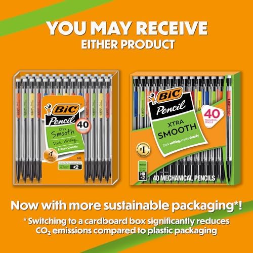 BIC Xtra Smooth Mechanical Pencil with 0.7 mm Medium Point, Refillable and Retractable, 40-Count (Pack of 8)