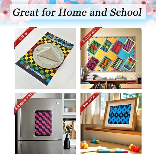 Origami Joy 15 Paper Weaving Project • Anxiety Relief PaperCraft • DIY Placemats with ¾-inch Paper Strips and 9x14-inch Mats • Beginner Learn to Weave • Arts & Craft Kits for Home and Classroom Decor