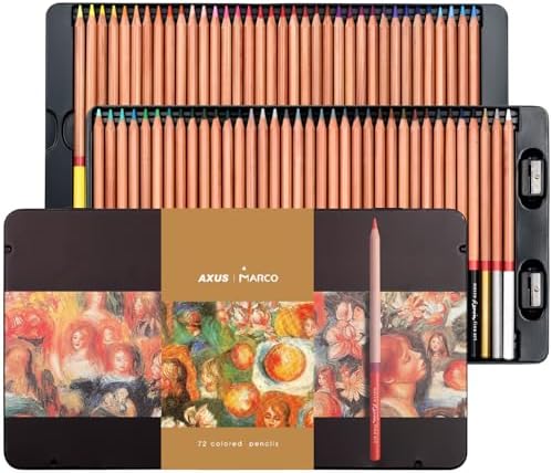 72 Thick Core Oil-Based Colored Pencils, Pastel Pencils